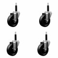 Service Caster 4'' SS Phenolic Wheel Swivel 3/4'' Expanding Stem Caster Set, 4PK SCC-SSEX20S414-PHS-34-4